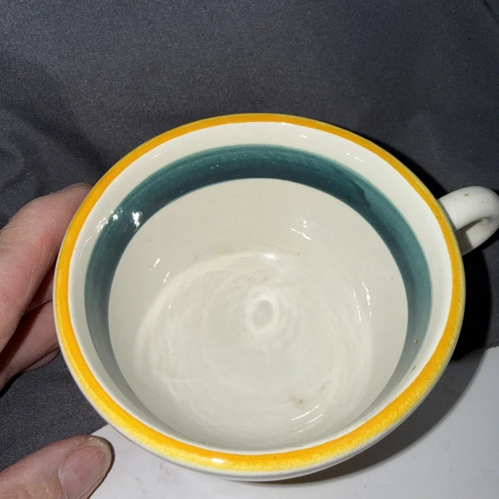 Vintage Stangl Pottery Fruit Pattern  Coffee Cups Set Of 3 Pre Owned